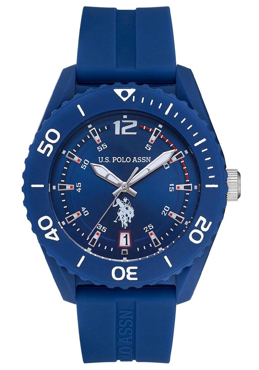 U.S. Polo Assn USPA4001-01 Takvimli 45 mm Mavi Silikon Kordon Analog Erkek Kol Saati