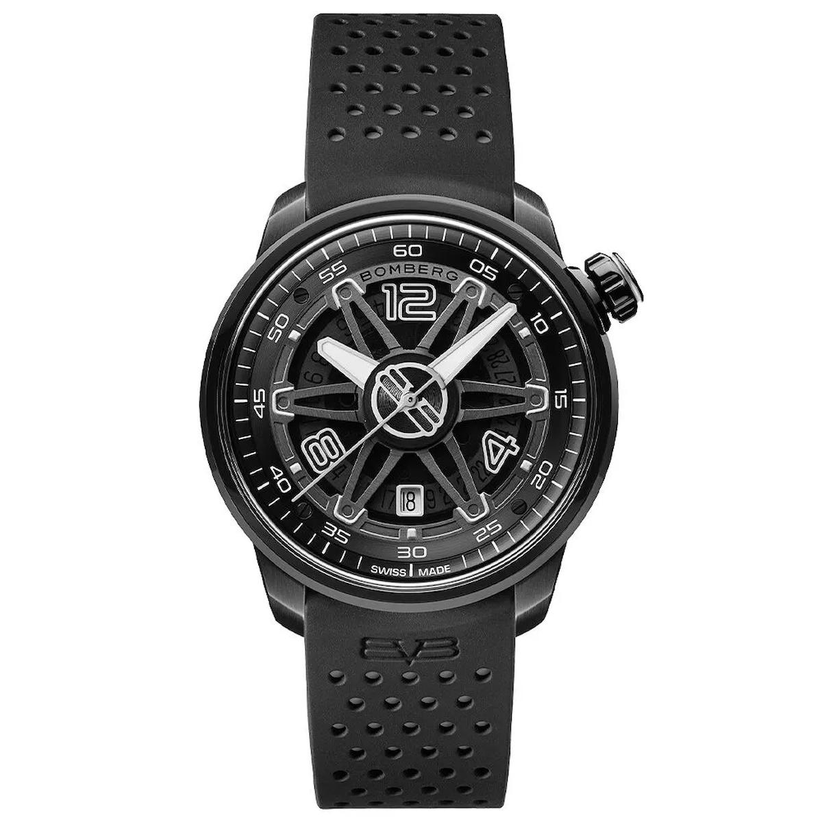 Bomberg BB-CT43APBA21111 Takvimli 43 mm Siyah Silikon Kordon Analog Erkek Kol Saati