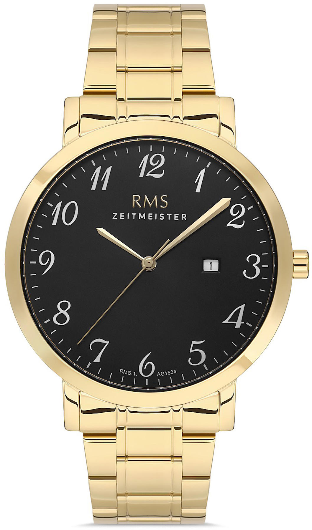 Romanson RMS.1.AG1534.16 Takvimli 42 mm Altın - Beyaz Çelik Kordon Analog Kol Saati