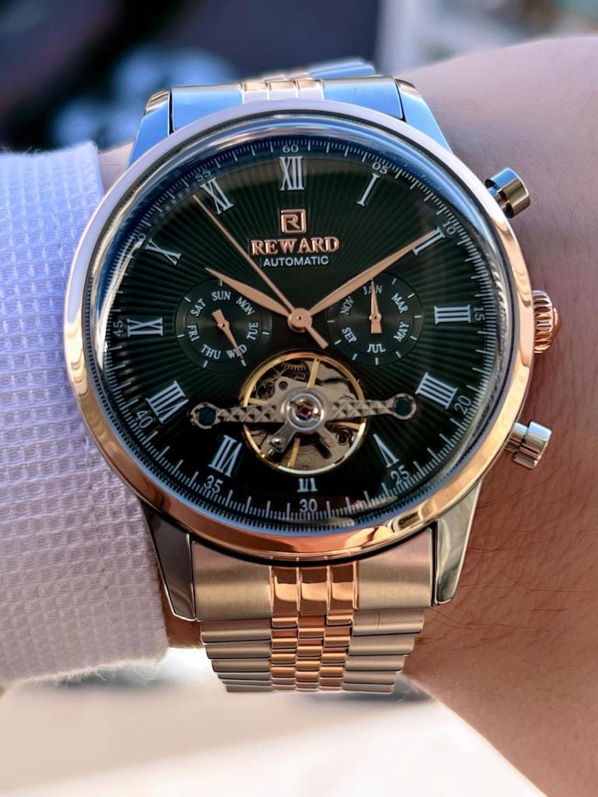 Reward EA.144017 45 mm Gri-Rose Gold Çelik Kordon Analog Erkek Kol Saati