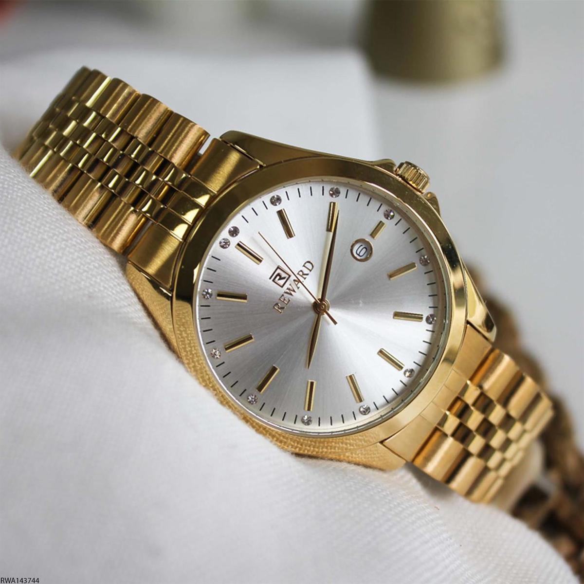 Reward RWA143744 Takvimli 41 mm Altın Çelik Kordon Analog Erkek Kol Saati