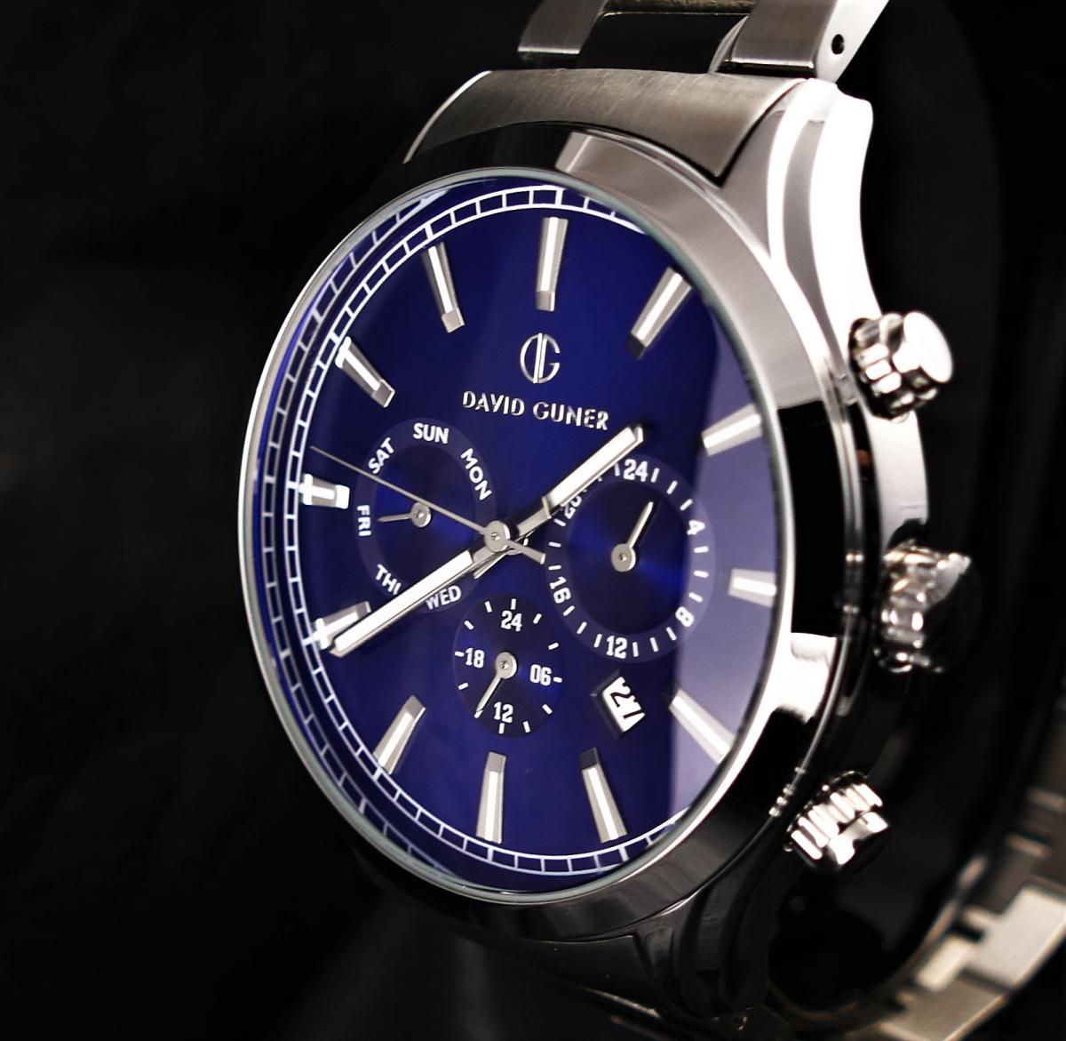 David Guner DG8189GA-A3 Takvimli 44 mm Çelik Kordon Analog Kol Saati