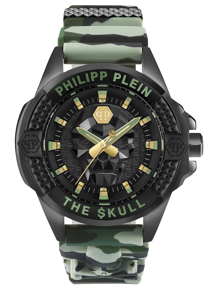 Philipp Plein PWAAA0821 Takvimli 44 mm Yeşil Silikon Kordon Analog Erkek Kol Saati