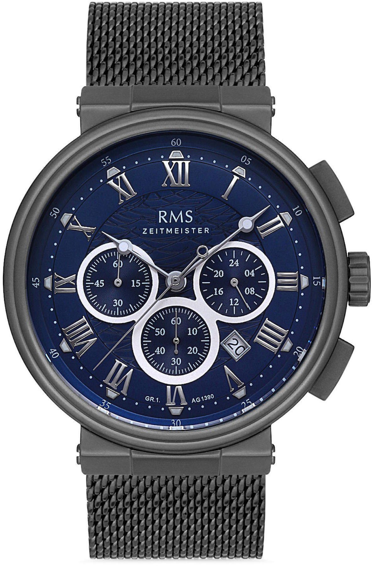 Romanson GR.1.AG1390.11 Takvimli 43 mm Füme Hasır Kordon Analog Kol Saati