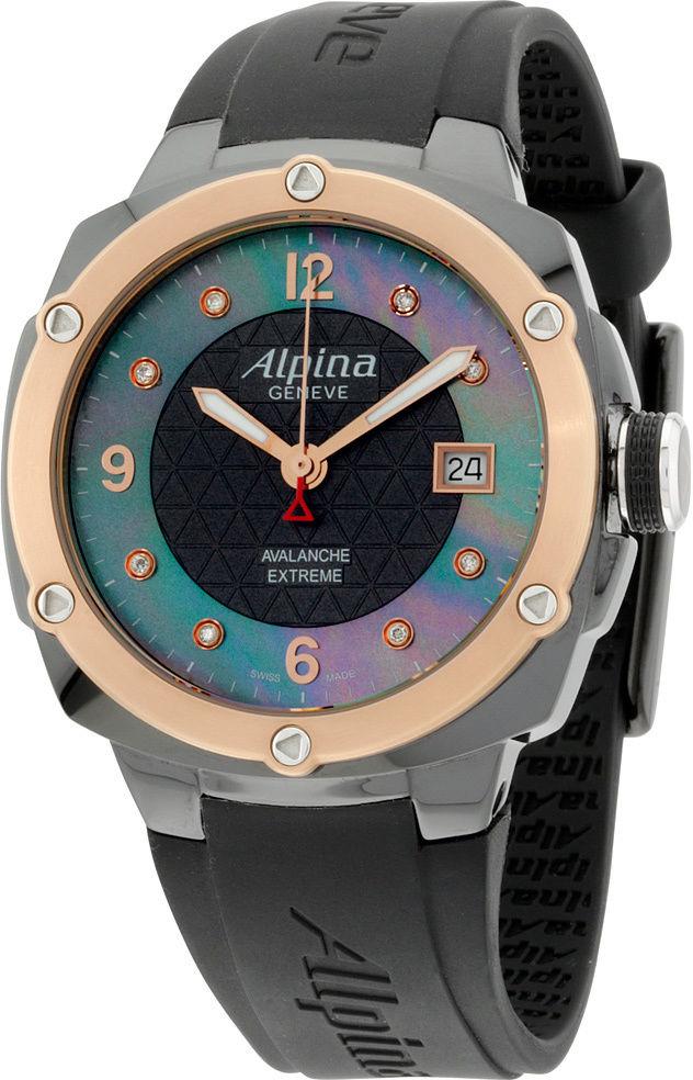Alpina AL240MPBD3FBAEC4 Takvimli 42 mm Siyah Silikon Kordon Analog Kol Saati
