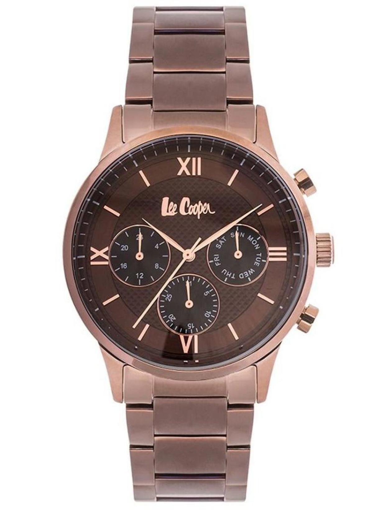 Lee Cooper LC06922.740 Takvimli 43 mm Rose Gold Çelik Kordon Analog Erkek Kol Saati