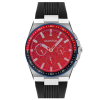 Quantum HNG963.351 Takvimli 43 mm Siyah Silikon Kordon Analog Erkek Kol Saati