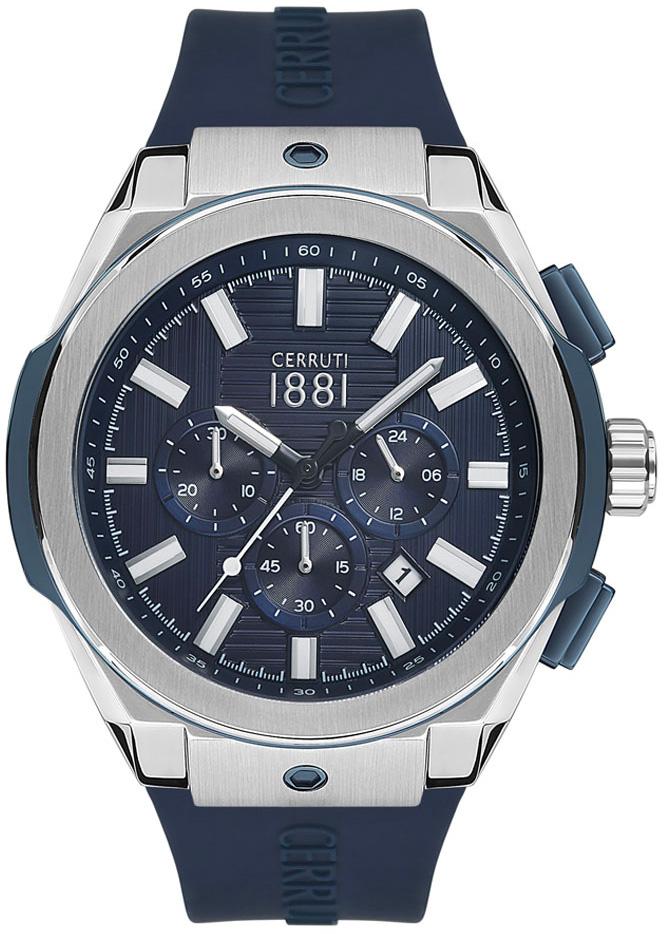 Cerruti 1881 CRA163STBL03BL Takvimli Lacivert Çelik Kordon Analog Erkek Kol Saati
