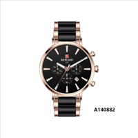 Reward A140882 Takvimli 43 mm Rose Gold-Siyah Çelik Kordon Analog Kol Saati