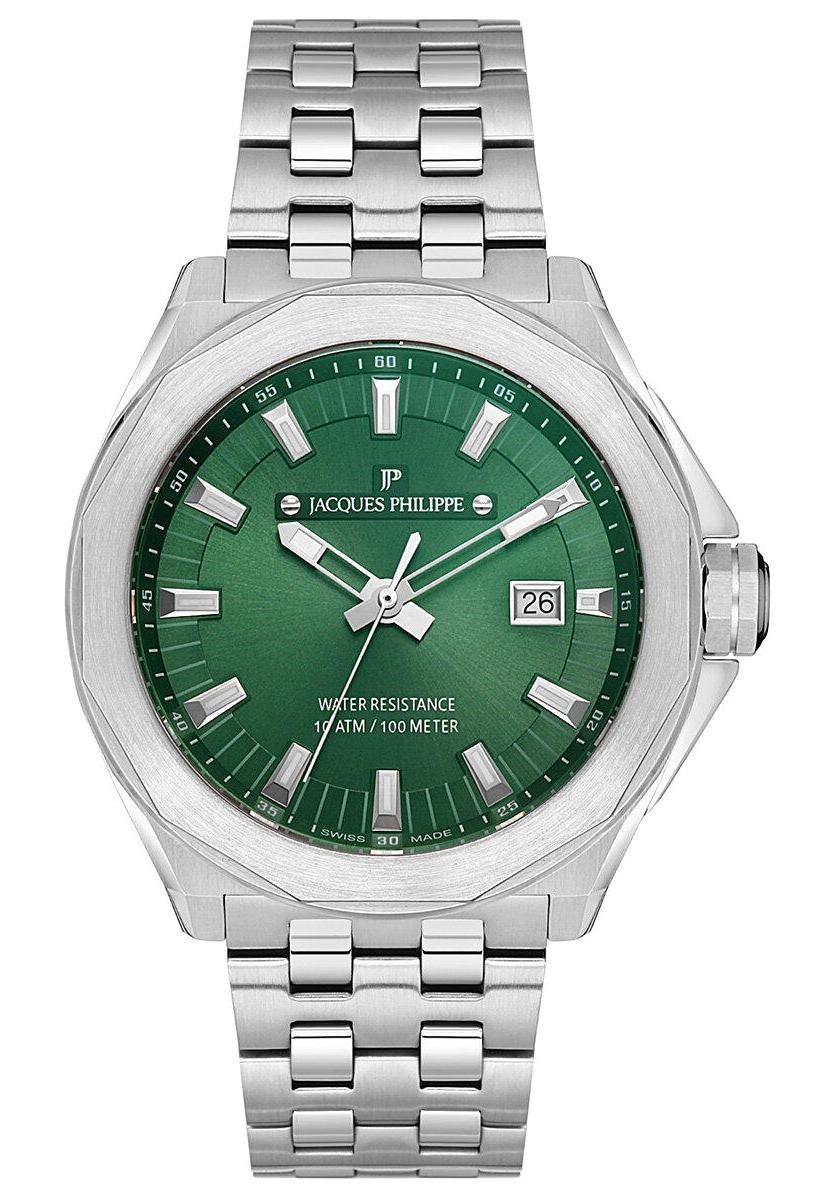 Jacques Philippe JPQGS2913X6 Takvimli 43 mm Çelik Kordon Analog Erkek Kol Saati