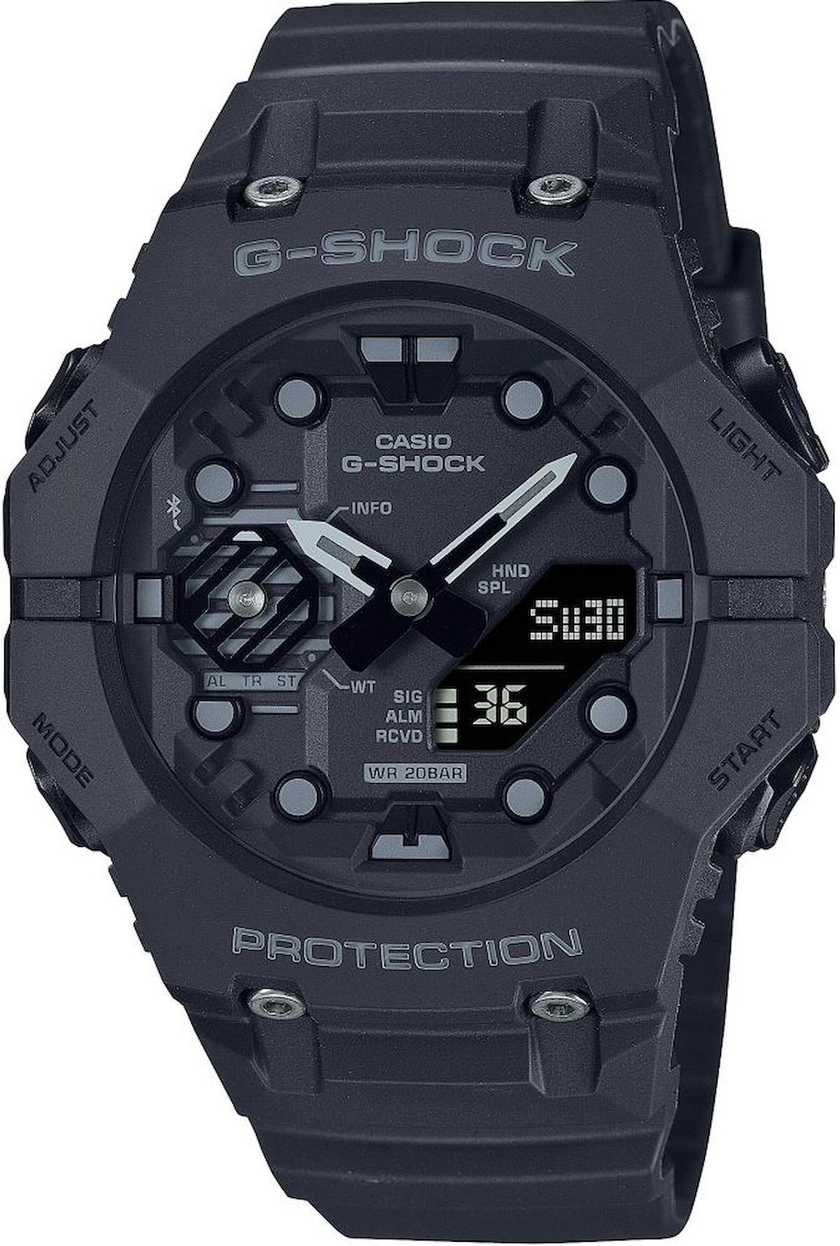 Casio GA-B001-1ADR Takvimli 44 mm Gri Plastik Kordon Analog Erkek Kol Saati