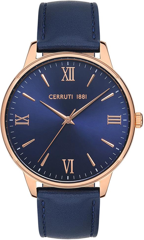 Cerruti 1881 CIWGA2229902 43 mm Lacivert Deri Kordon Analog Erkek Kol Saati