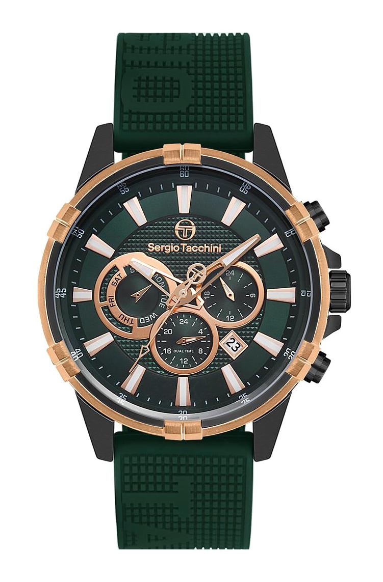 Sergio Tacchini ST.1.10263.5 Takvimli Yeşil Silikon Kordon Analog Erkek Kol Saati