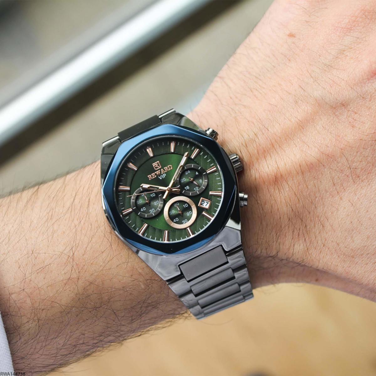 Reward RWA144738 Takvimli 43 mm Çelik Kordon Analog Erkek Kol Saati
