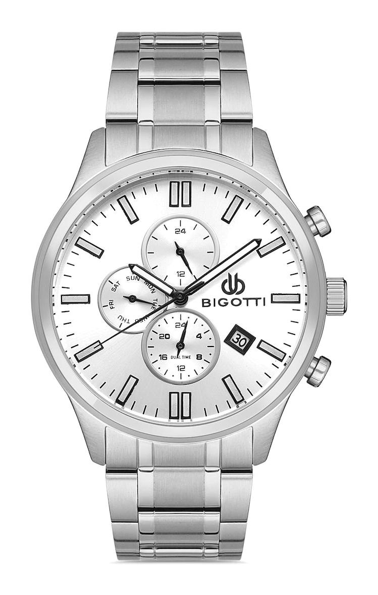 Bigotti BG.1.10272.1 Takvimli 46 mm Çelik Kordon Analog Erkek Kol Saati