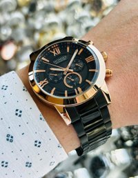 Homies HM20233S02-6 Pusulalı Takvimli 43 mm Siyah Çelik Kordon Analog Erkek Kol Saati