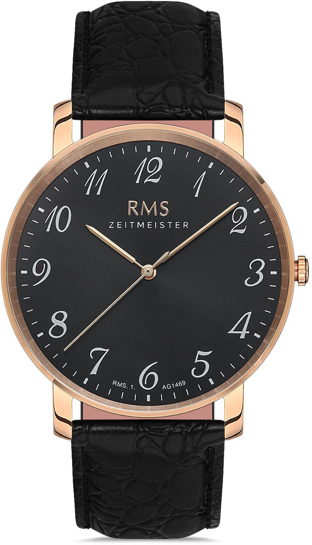 Romanson GR.1.AG1469.05 42 mm Siyah Deri Kordon Analog Kol Saati