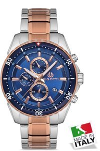 Bigotti BG.1.10113.3 Takvimli 44 mm Gri-Rose Gold Çelik Kordon Analog Erkek Kol Saati