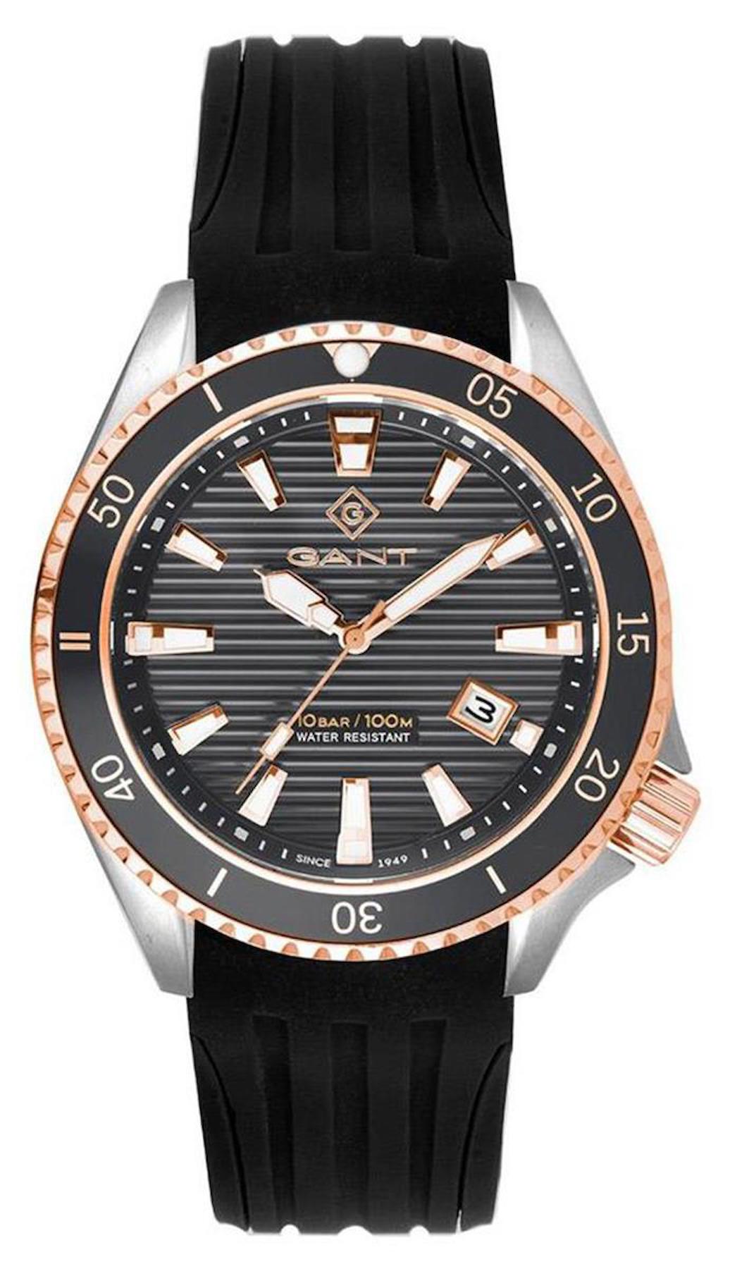Gant G174010 Takvimli 45 mm Siyah Silikon Kordon Analog Erkek Kol Saati