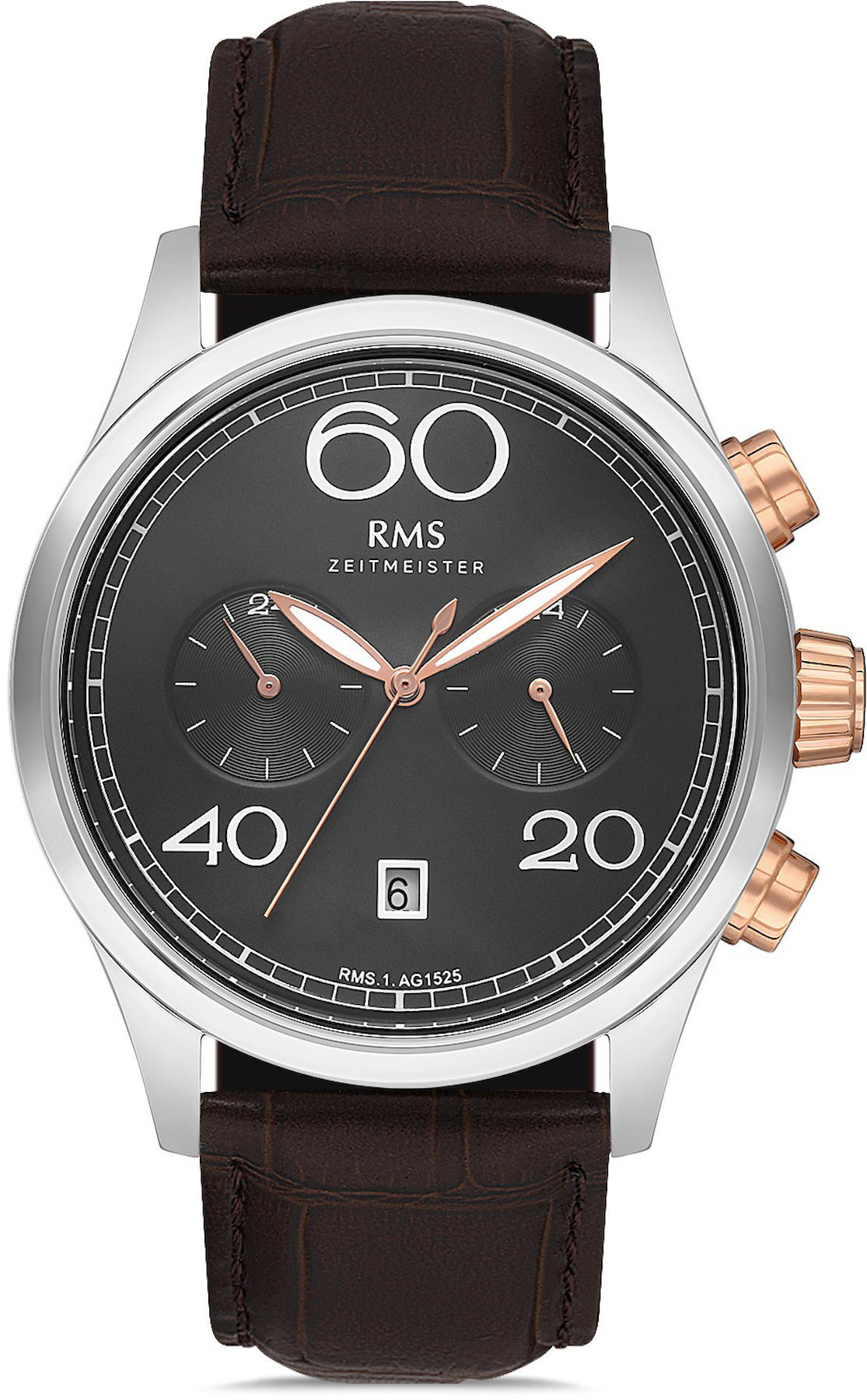 Romanson RMS.1.AG1525.01 Takvimli 45 mm Kahverengi Deri Kordon Analog Kol Saati