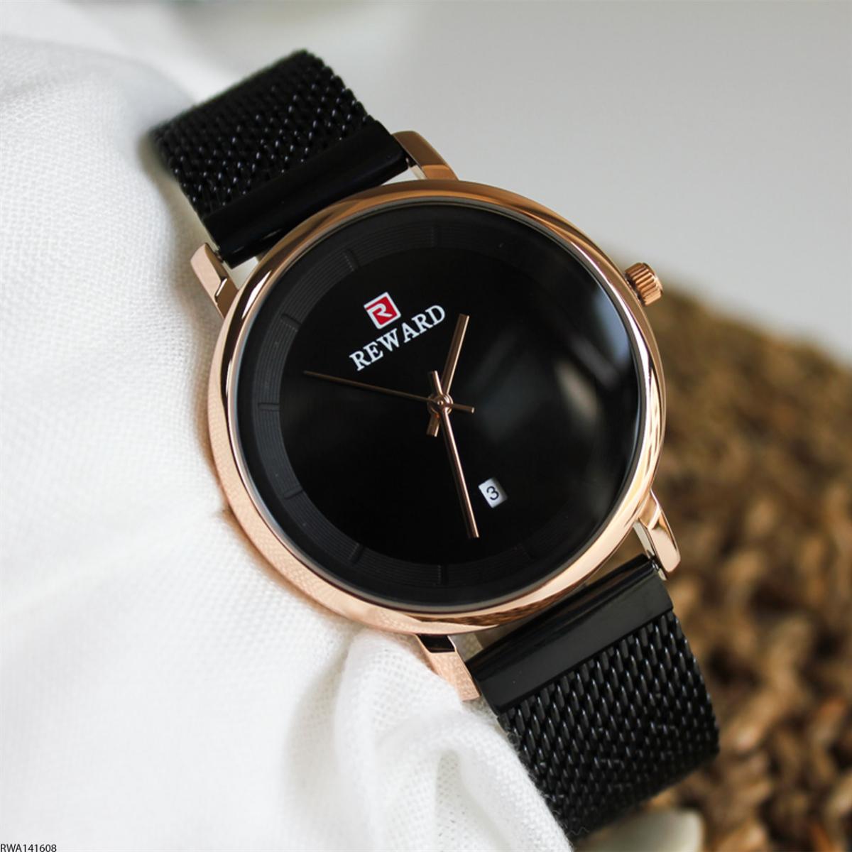 Reward RWA141608 Takvimli 42 mm Siyah Metal Kordon Analog Erkek Kol Saati