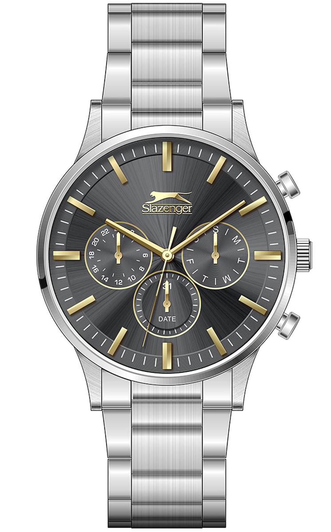 Slazenger SL.09.2214.2.03 Takvimli 41-45 mm Metal Kordon Analog Erkek Kol Saati