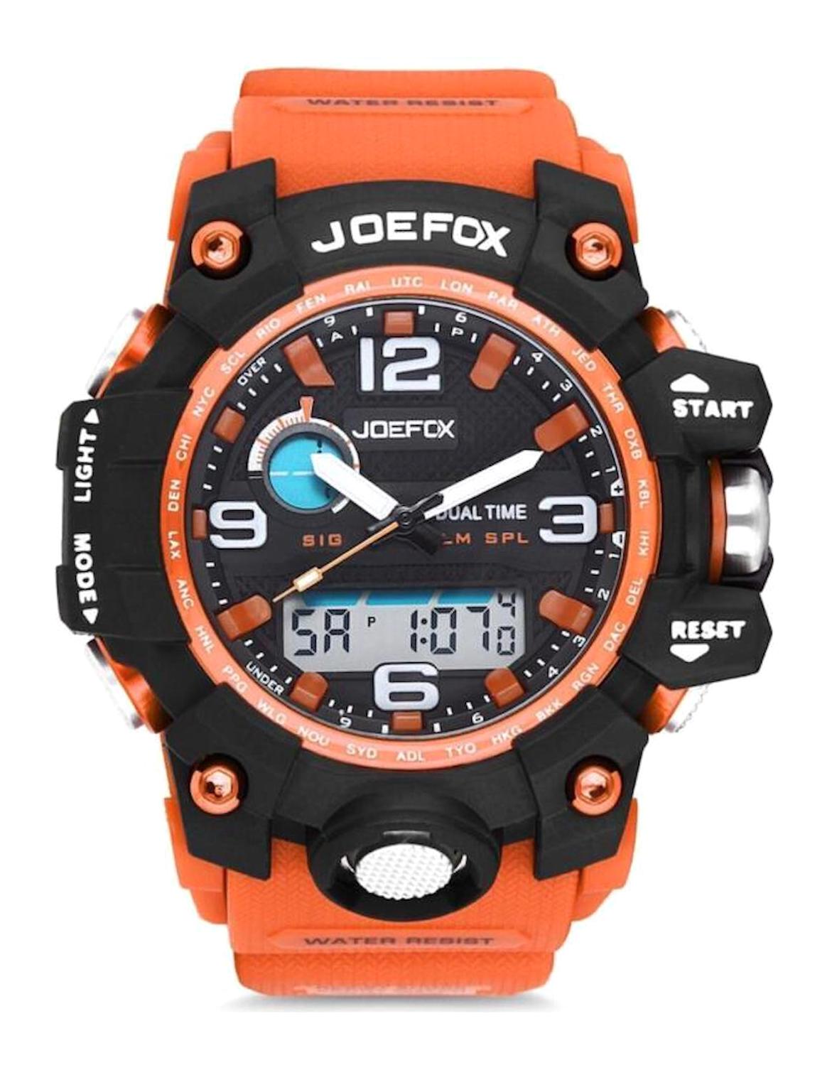 Joefox JFX1523ORG Takvimli Turuncu Plastik Kordon Analog Erkek Kol Saati