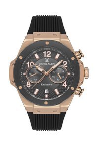 Daniel Klein DK.1.13615.6 Takvimli Siyah Plastik Kordon Analog Erkek Kol Saati