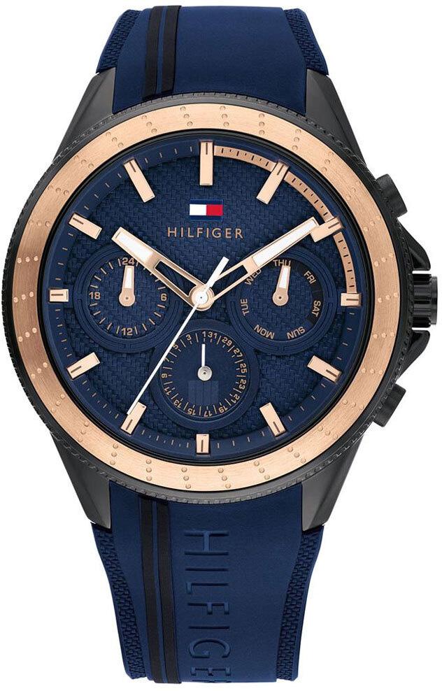 Tommy Hilfiger TH1791860 Takvimli 45 mm Lacivert Silikon Kordon Analog Kol Saati