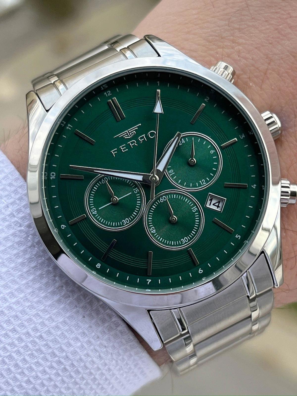 Ferro EFM31371-A6 Su Geçirmez Takvimli 44 mm Çelik Kordon Analog Erkek Kol Saati