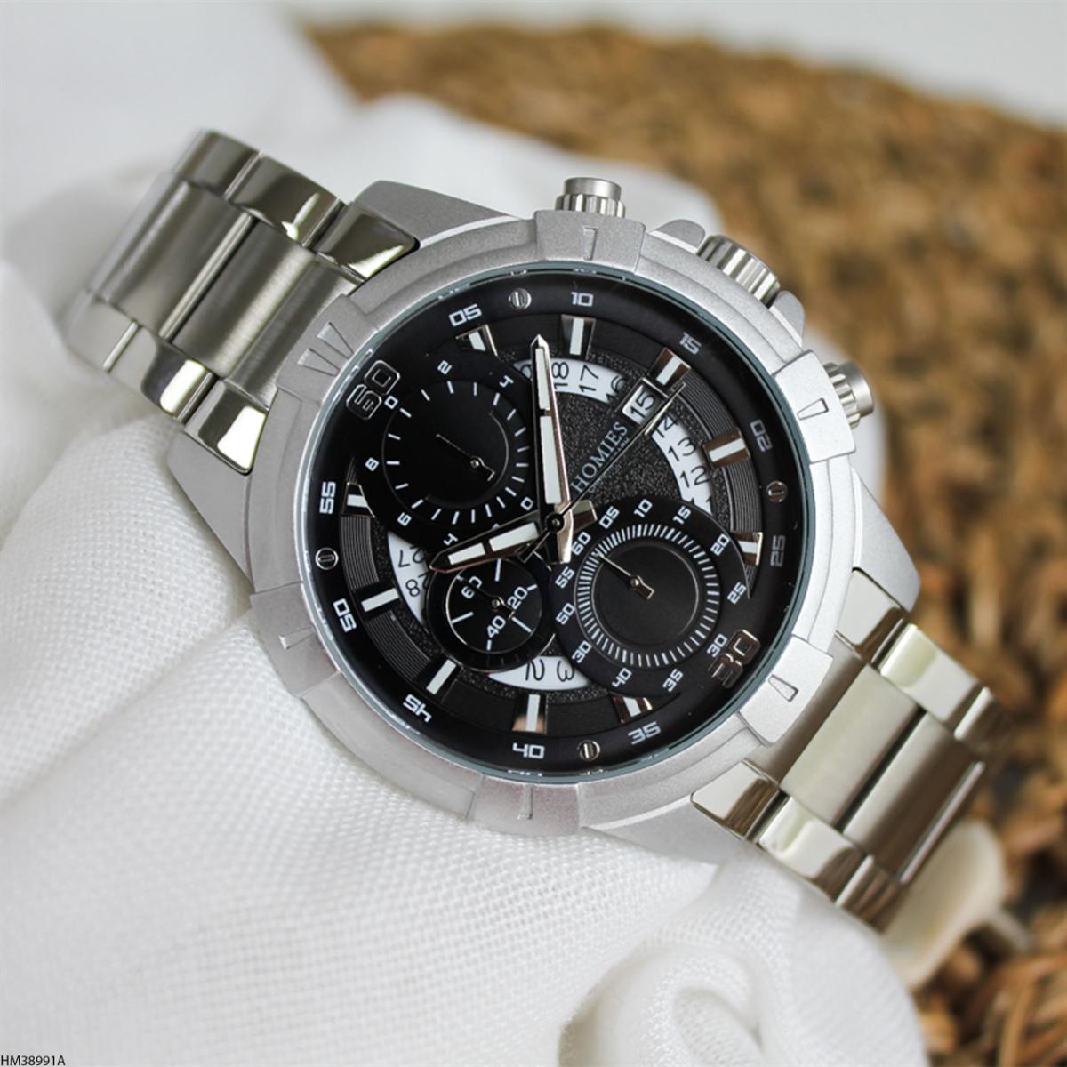 Homies HM38991A Pusulalı Takvimli Metal Kordon Analog Erkek Kol Saati