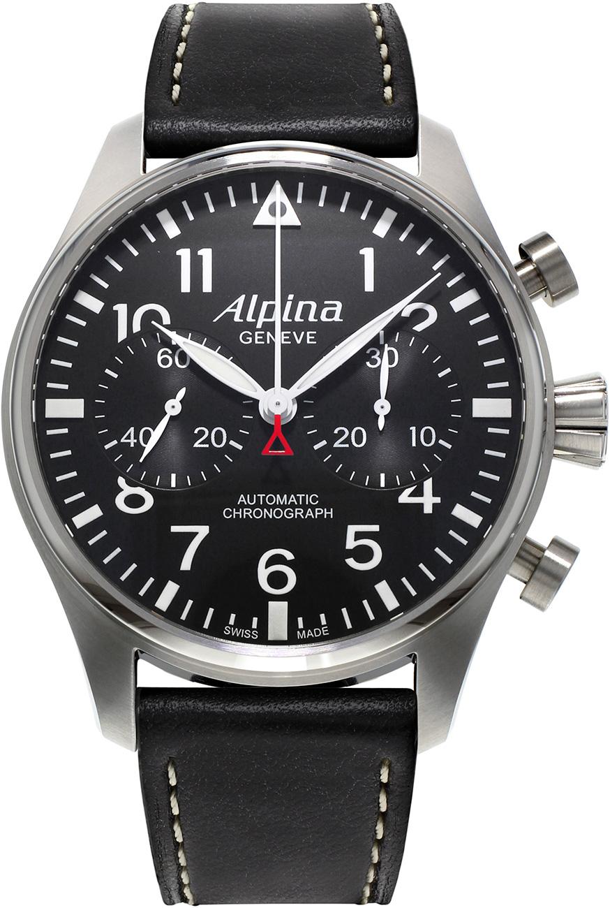 Alpina AL860B4S6 Takvimli 44 mm Siyah Deri Kordon Analog Kol Saati