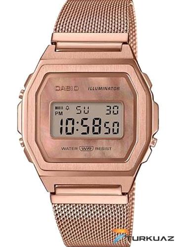 Casio A1000MPG-9EF Takvimli Rose Gold Çelik Kordon Analog Erkek Kol Saati