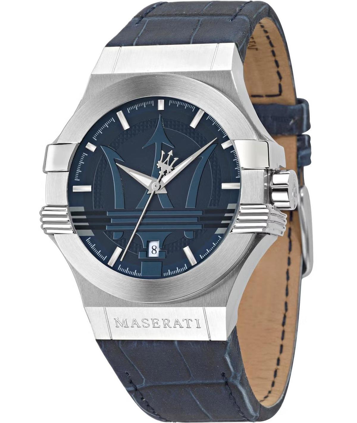 Maserati R8851108015 Takvimli 42 mm Lacivert Deri Kordon Analog Erkek Kol Saati