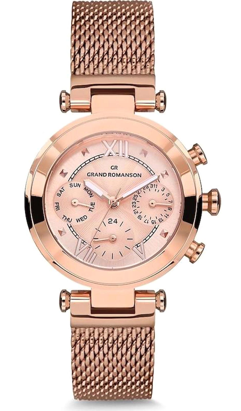Romanson GR.1.AG1099.13 Takvimli Rose Gold Çelik Kordon Analog Erkek Kol Saati