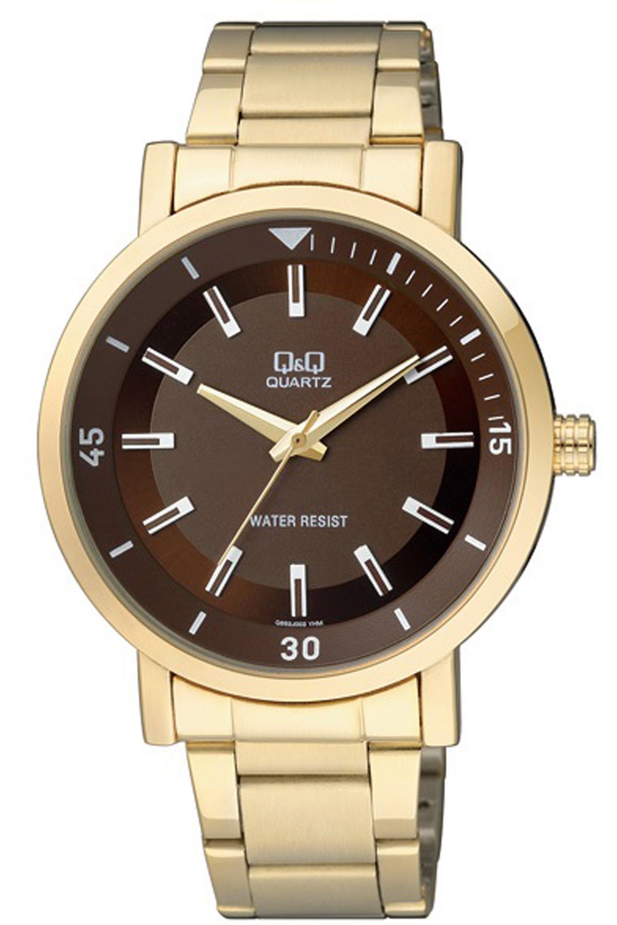 Q&Q 3G343 42 mm Altın Metal Kordon Analog Erkek Kol Saati
