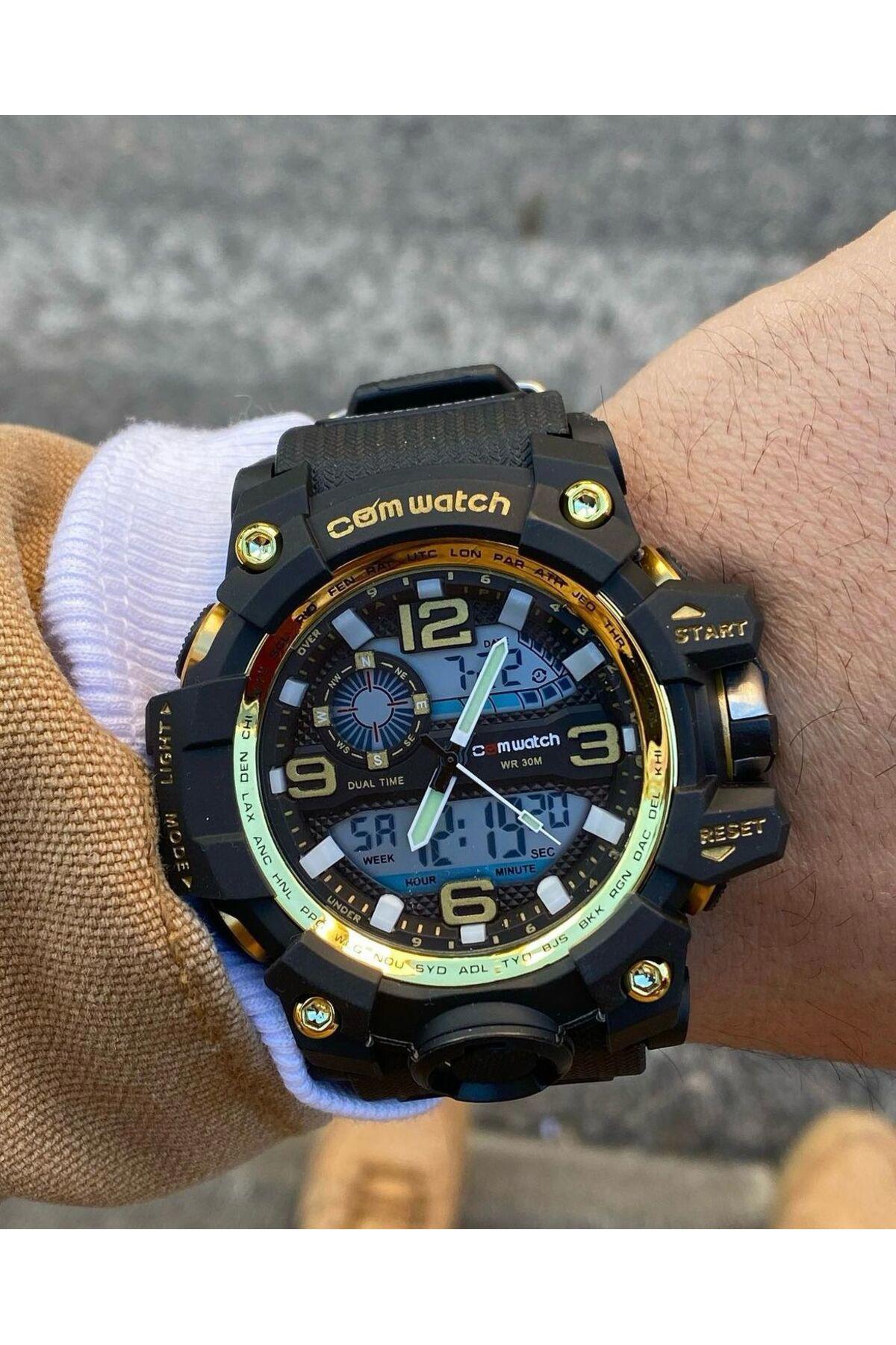 Comwatch W1387 Takvimli Siyah Çelik Kordon Analog Kol Saati