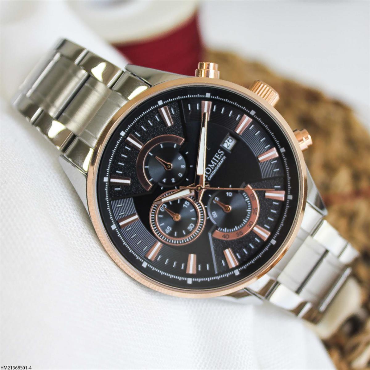 Homies HM21368S01-4 Pusulalı Takvimli 45 mm Çelik Kordon Analog Erkek Kol Saati