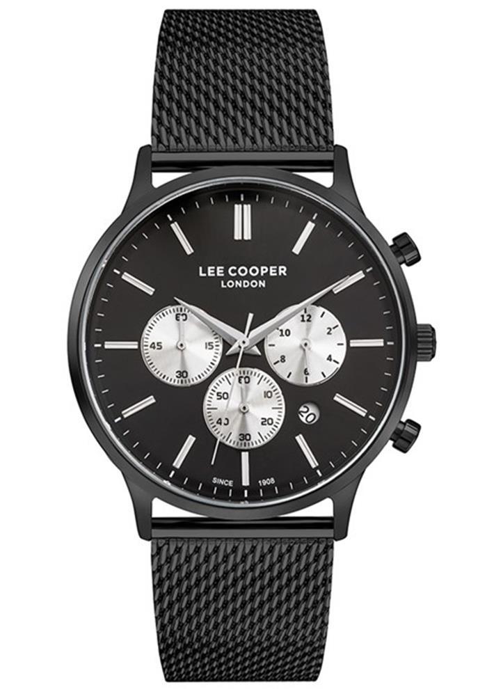 Lee Cooper LC07111.650 Takvimli 43 mm Siyah Çelik Kordon Analog Erkek Kol Saati
