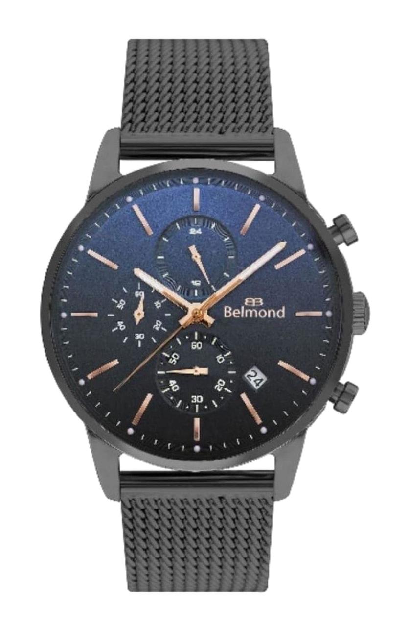 Belmond KNG1033060 Takvimli Siyah Çelik Kordon Analog Erkek Kol Saati