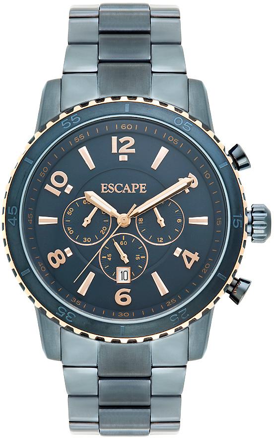 Escape EC1087-206 Takvimli Mavi Çelik Kordon Analog Kol Saati
