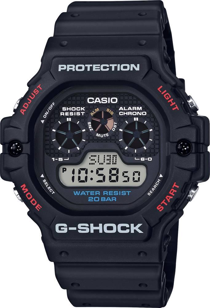 Casio DW-5900-1DR Takvimli Siyah Silikon Kordon Dijital Kol Saati