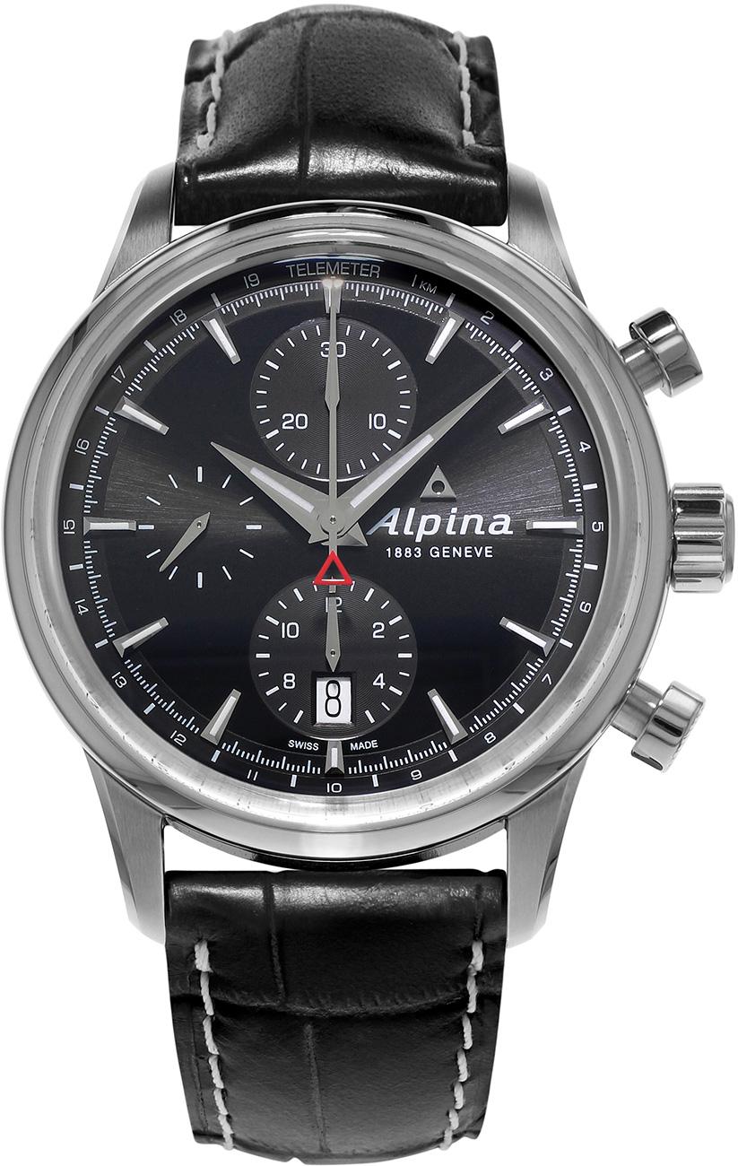 Alpina AL750B4E6 Takvimli 42 mm Siyah Deri Kordon Analog Kol Saati