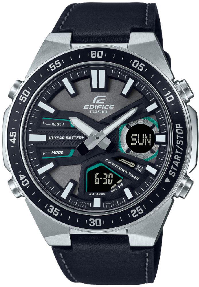Casio EFV-C110L-1AVDF Takvimli 46.9 mm Siyah Deri Kordon Analog Erkek Kol Saati