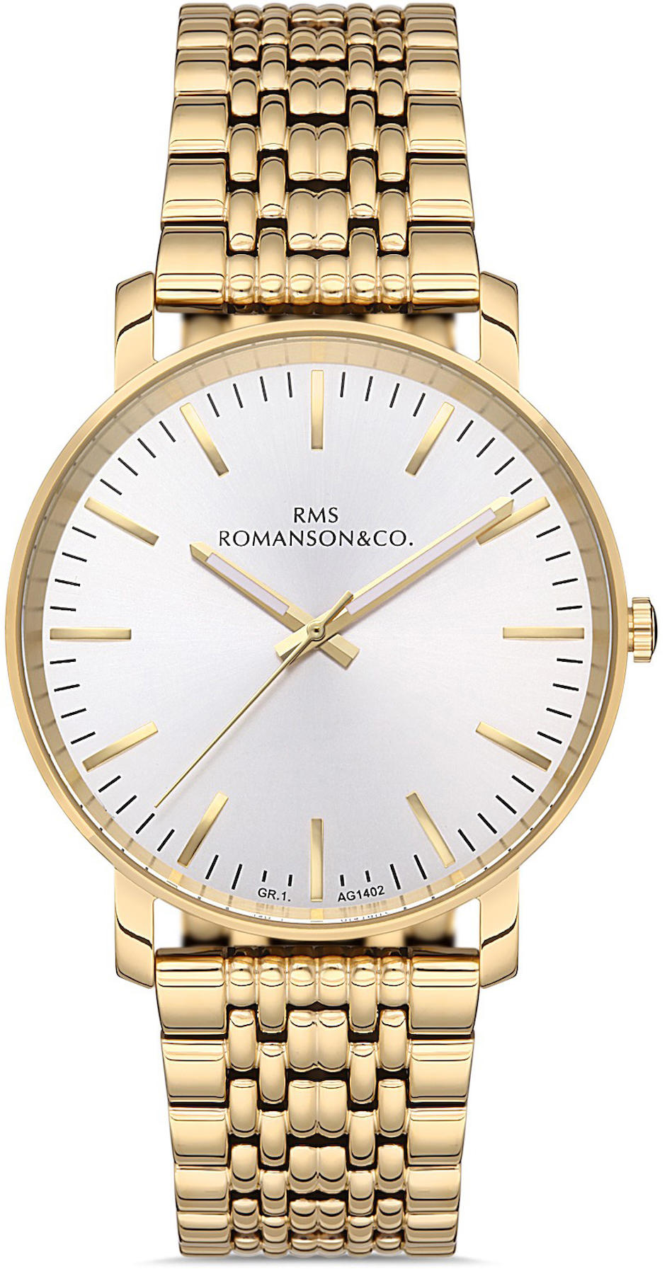 Romanson GR.1.AG1402.06 42 mm Altın Çelik Kordon Analog Kol Saati