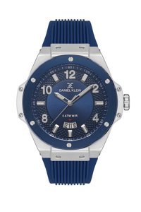Daniel Klein DKE.1.10529.2 Takvimli 42 mm Lacivert Silikon Kordon Analog Erkek Kol Saati