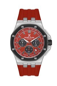 Daniel Klein DK.1.13616.9 Takvimli 44 mm Kırmızı Silikon Kordon Analog Erkek Kol Saati