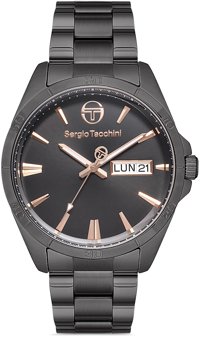 Sergio Tacchini ST.1.10183.3 Takvimli 42 mm Antrasit Çelik Kordon Analog Kol Saati