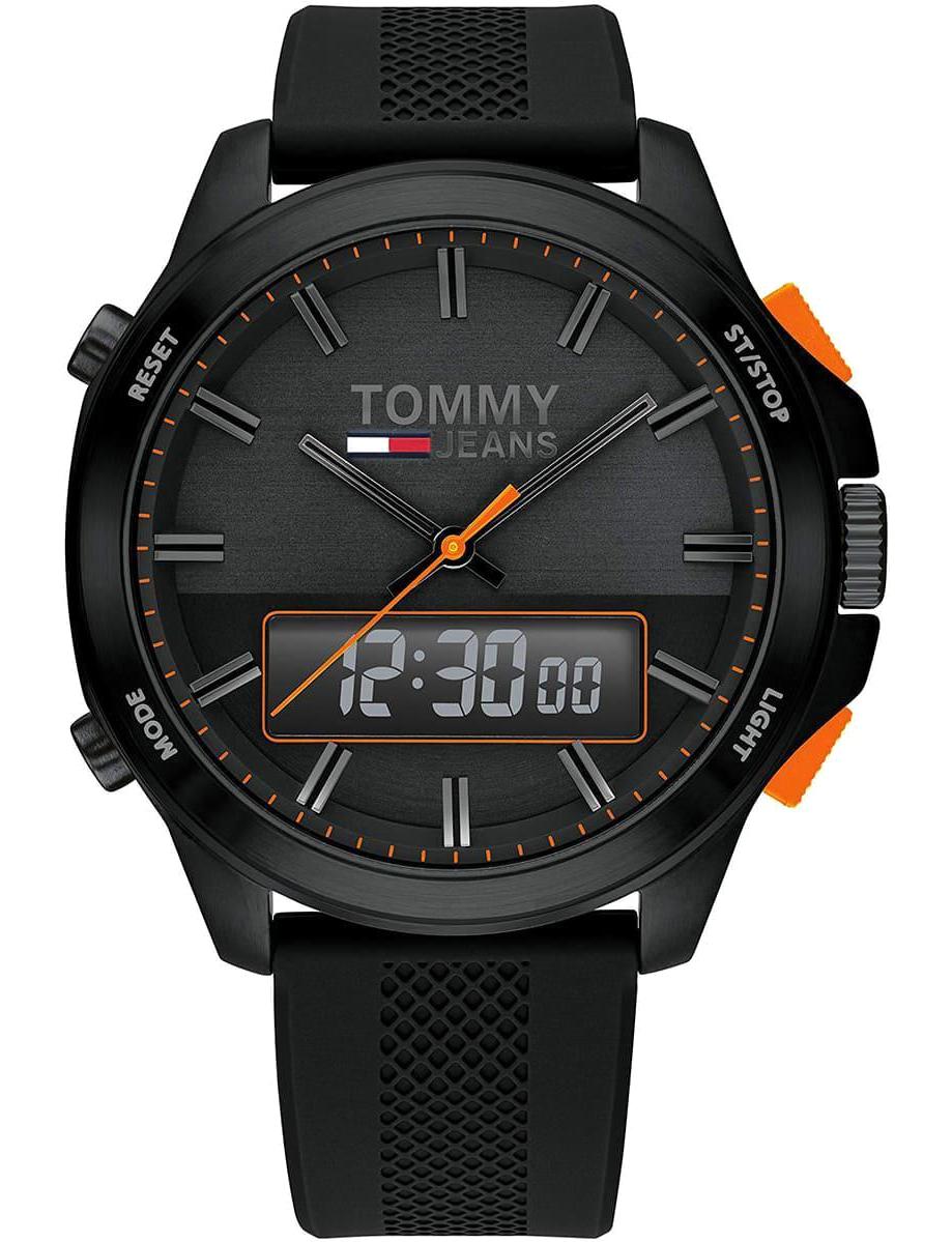 Tommy Hilfiger TH1791763 45 mm Siyah Silikon Kordon Analog Erkek Kol Saati