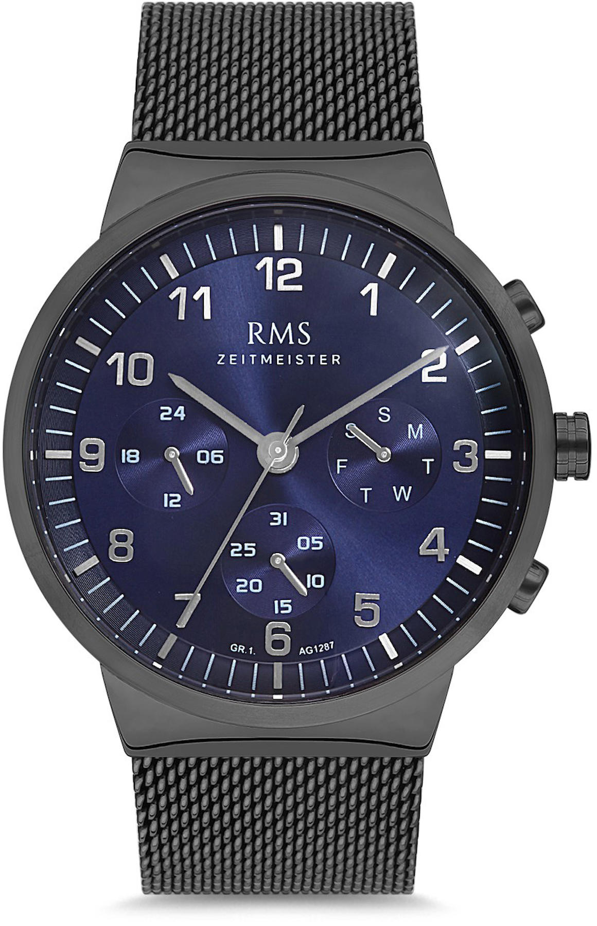 Romanson GR.1.AG1287.05 Takvimli 43 mm Füme Hasır Kordon Analog Kol Saati